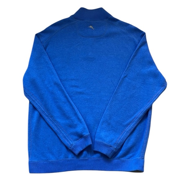 Tommy Bahama Reversible 1/4 Zip Sweater 100% Cotton Pullover Royal Blue/Gray XL - Picture 11 of 16